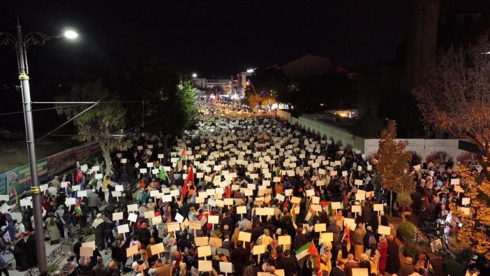 Konya'da on binler Gazze için yürüdü