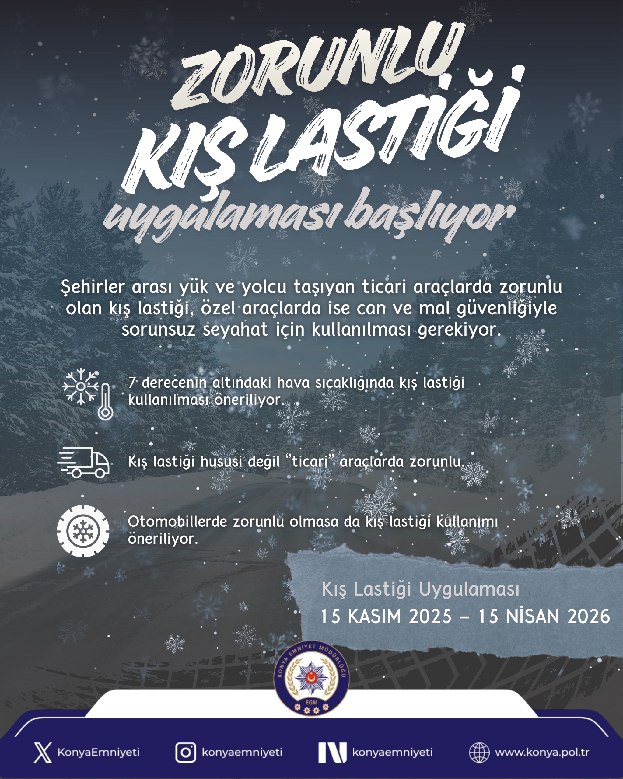 Kış lastiği kullanımı başlıyor