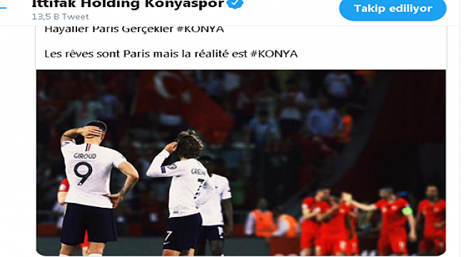 Konyaspor'dan anlamlı paylaşım