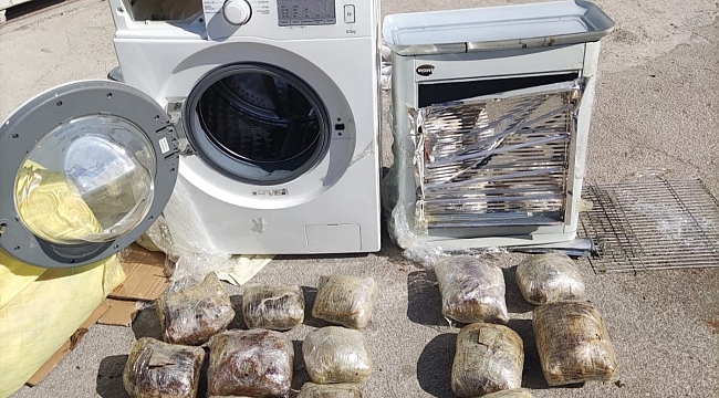 Çamaşır makinesi uyuşturucu deposu çıktı