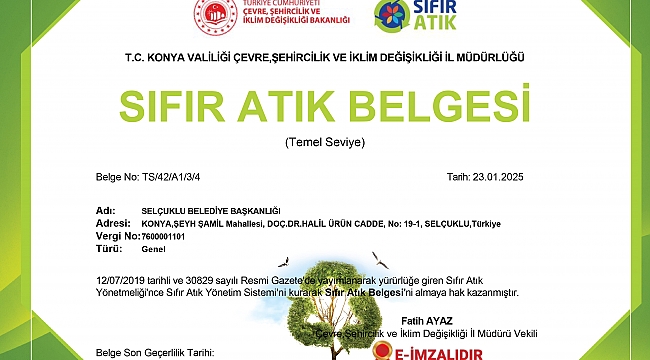 Sıfır atık da Selçuklu farkı