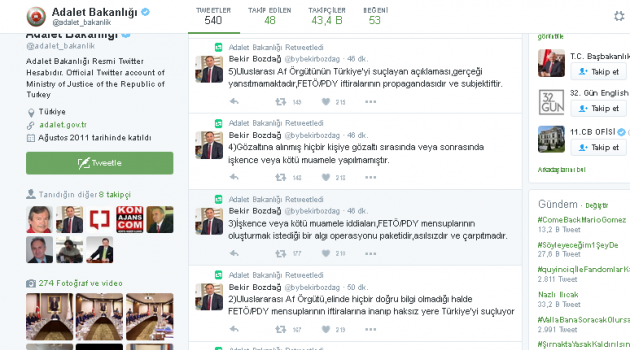 Bozdağ: Darbecilere işkence yok