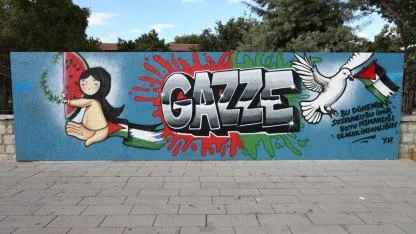 Grafiti sanatçıları Gazze için çizdiler