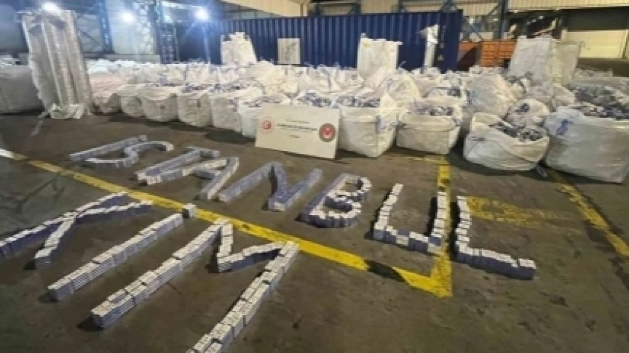 Ambarlı Limanı&#039;nda 94 milyon TL&#039;lik kaçak sigara operasyonu... Tamamı imha edildi