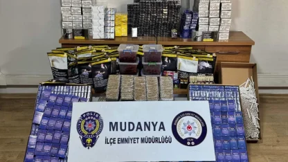 Bursa Mudanya'da kaçak tütün operasyonu