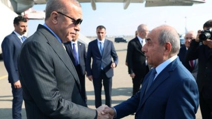 Cumhurbaşkanı Erdoğan Zafer Günü için Bakü'de