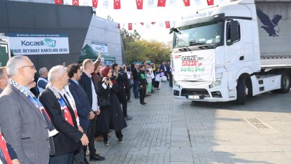 Gebze’den Gazze’ye kardeşlik eli... 10 yardım tırı dualarla uğurlandı