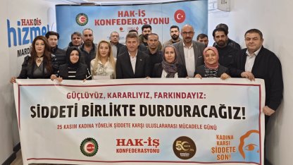 HAK-İŞ Mardin'den şiddete karşı güçlü ses