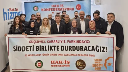HAK-İŞ Mardin'den şiddete karşı güçlü ses