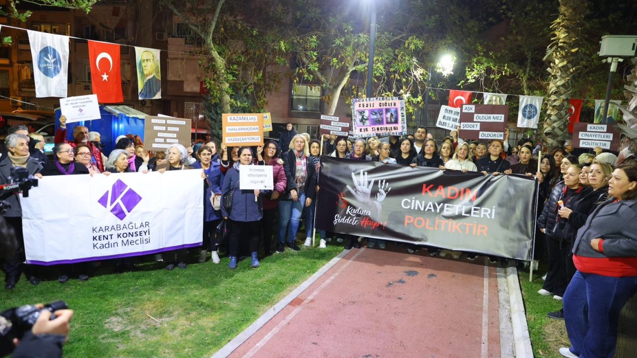 İzmir Karabağlar’da şiddete karşı tek ses tek yürek