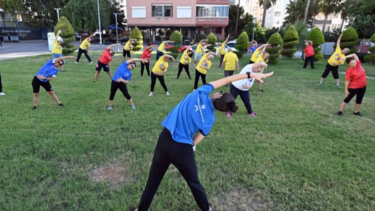 Mersin’de emeklilere “Sabah Sporu” etkinliği