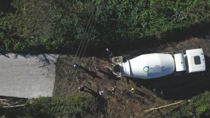 Ordu Ünye’de Yavi–İnkur bağlantı yoluna beton çalışması