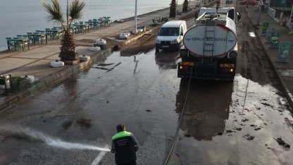 Bursa Gemlik’te temizlik ve güvenlik için aralıksız çalışma