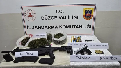 Düzce Gölyaka’da uyuşturucu ve silah operasyonu