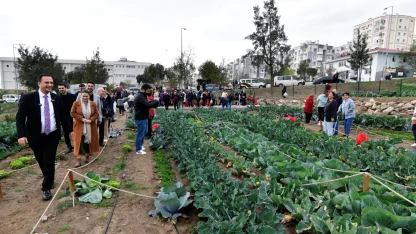 İzmir Bornova'da kent bostanlarında hasat coşkusu