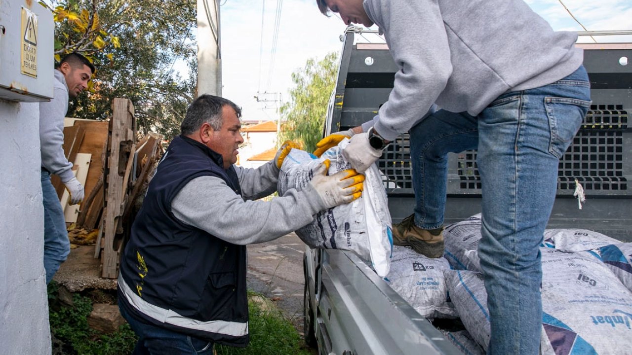 İzmir Güzelbahçe&#039;de kara kış desteği başladı