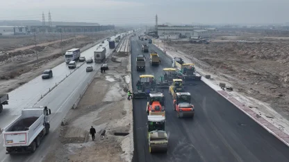 Konya Aslım Caddesi'nde üst yapı çalışması