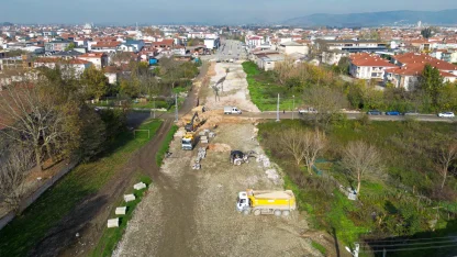 Sakarya Alparslan Türkeş Caddesi'nde duble yol güçlendirmesi