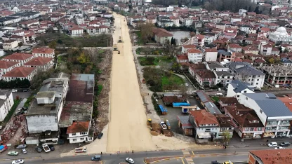 Sakarya'da bağlantı yolunda üstyapı çalışmaları hız kazandı