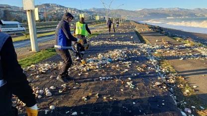 Trabzon Büyükşehir’den Ayasofya sahiline hızlı müdahale