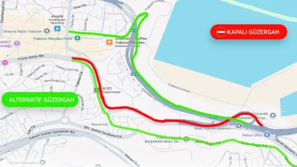 Trabzon’da asfalt çalışması için yol geçici olarak kapandı