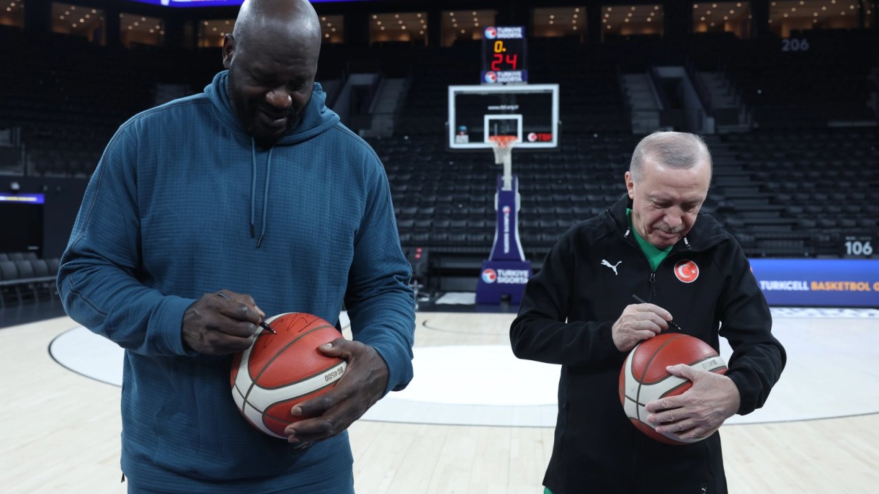 Cumhurbaşkanı Erdoğan, NBA efsanesi ile pota başında
