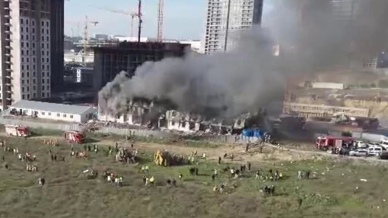 İstanbul Esenyurt’ta inşaat şantiyesinde yangın paniği