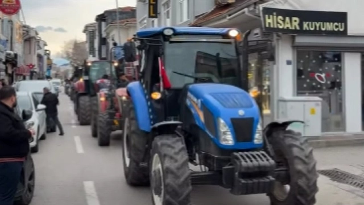 Mudanyalı köylülerden ortak malların satışına traktörlü protesto!
