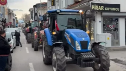 Mudanyalı köylülerden ortak malların satışına traktörlü protesto!