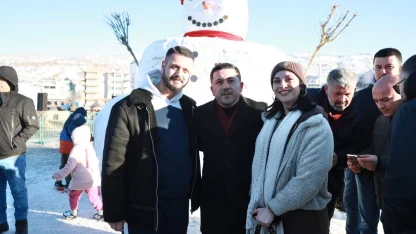 Nevşehir Belediyesi'nden 'kardan adam' mutluluğu