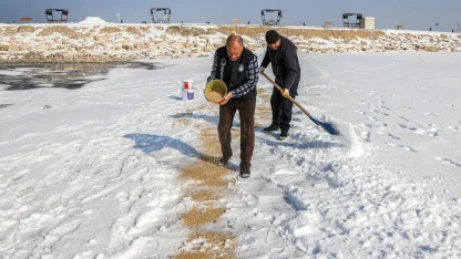 Van'da kuşlar için doğaya yem bırakıldı
