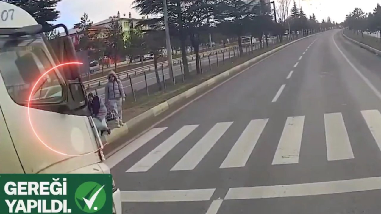 Yaya geçidinde faciqanın eşiğinden dönüldü! Kamyon sürücüsüne gereği yapıldı!