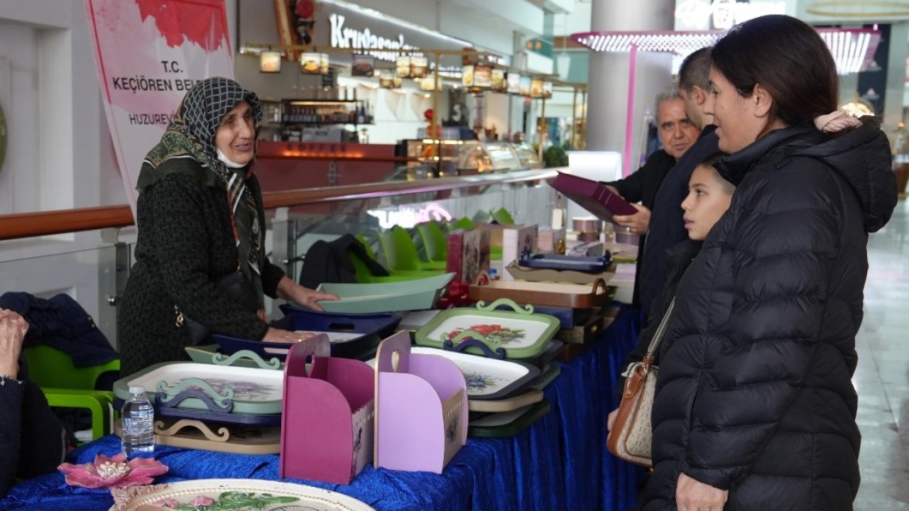 Ankara Keçiören’de konukevi sakinlerinden el emeği sergisi