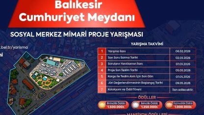 Balıkesir’de Cumhuriyet Meydanı için mimari proje yarışması