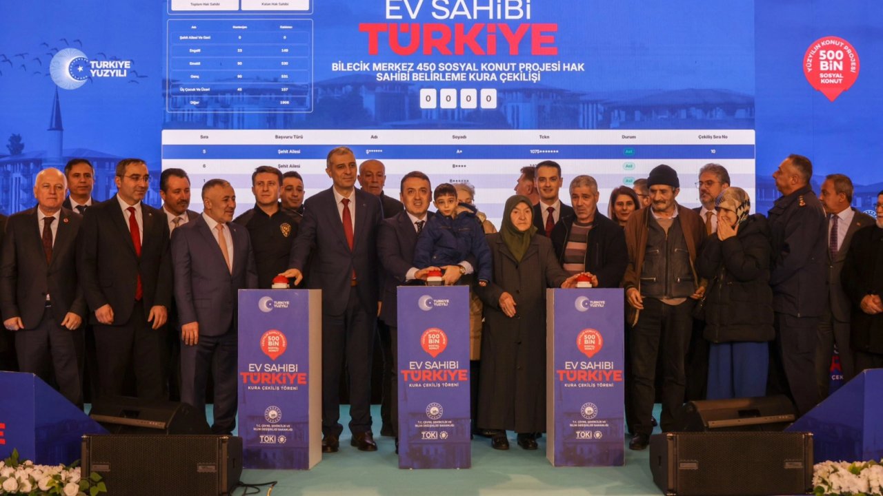 Bilecik'te bin 419 sosyal konut için kura heyecanı