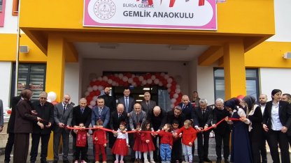 Bursa'da Gemlik ilçesinde anaokulu törenle açıldı