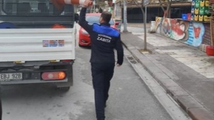 Denizli zabıta ekiplerinden kaldırım işgallerine sıkı takip