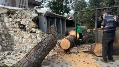 Muğla Milas'ta şiddetli fırtına sonrası anında müdahale