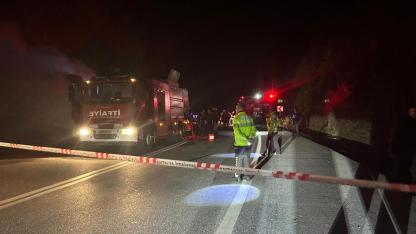 Şehirler arası yolda korkutan yangın