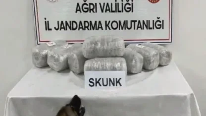 Ağrı’da 10 kilogram skunk ele geçirildi