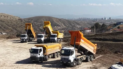 Ankara Keçiören’de dron destekli hafriyat kamyonu denetimi