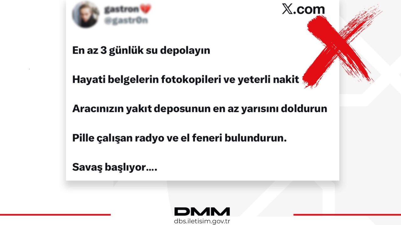DMM'den "Savaş başlayacak" iddialarına yalanlama