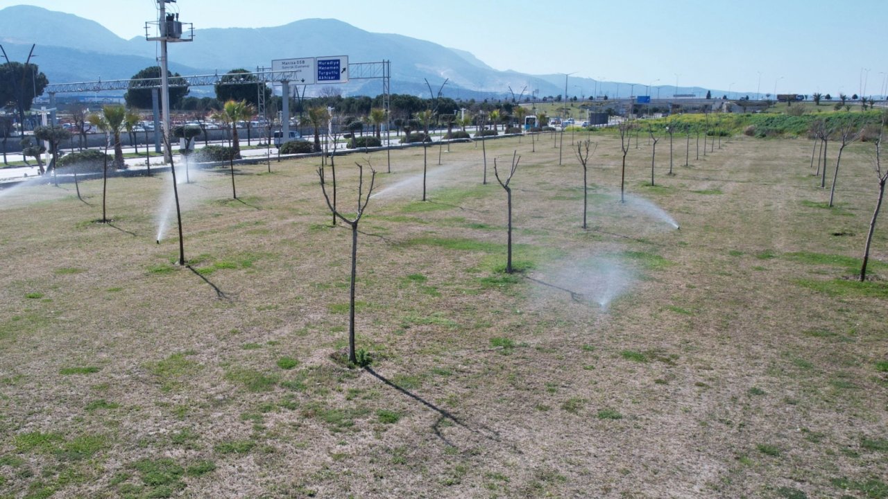 Manisa'da yeşil alanlarda akıllı sulama dönemi