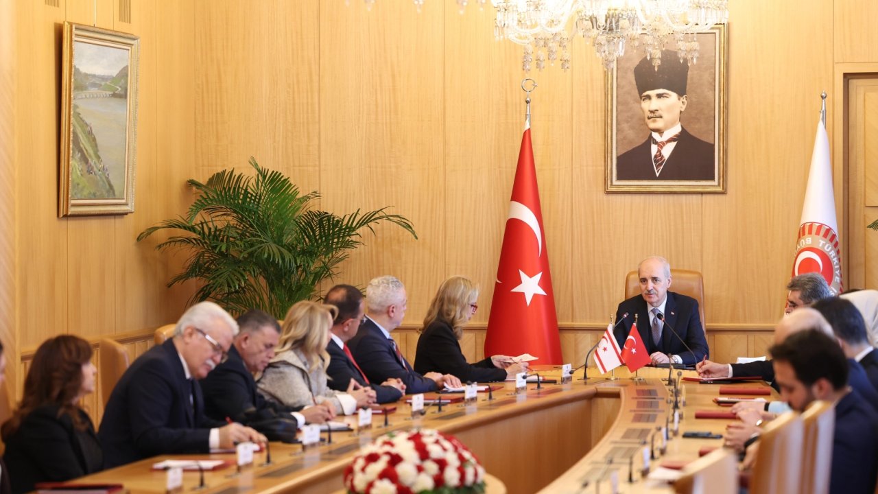 Numan Kurtulmuş, KKTC-Türkiye Parlamentolar Arası Dostluk Grubu'nu kabul etti