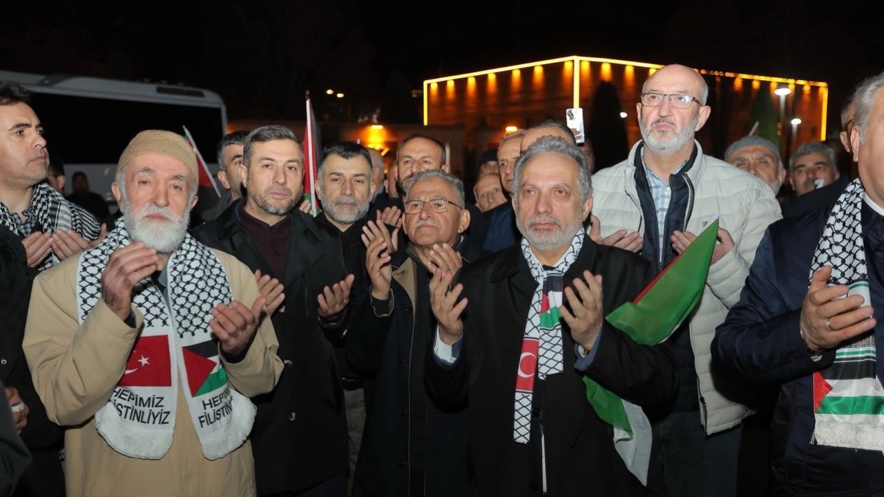 Kayseri'de Filistin için omuz omuza dayanışma