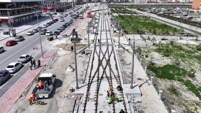 Konya’da Stadyum-Şehir Hastanesi Tramvay Hattı hızla ilerliyor