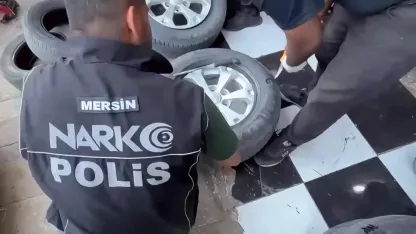 Mersin’de lastiklere gizlenmiş kilolarca eroin ele geçirildi