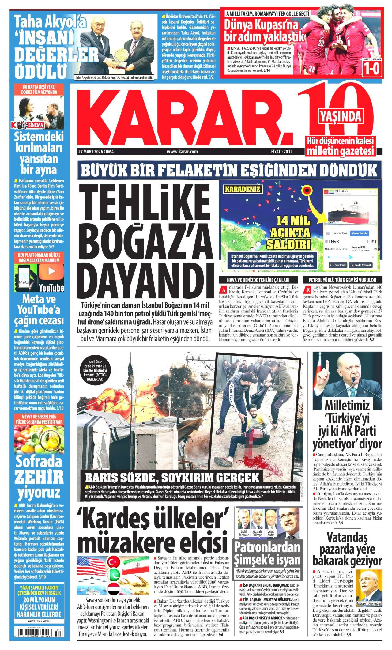 Karar Gazetesi Gazete Manşeti