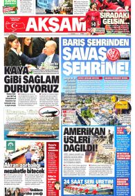 Akşam Gazetesi Gazete Manşeti