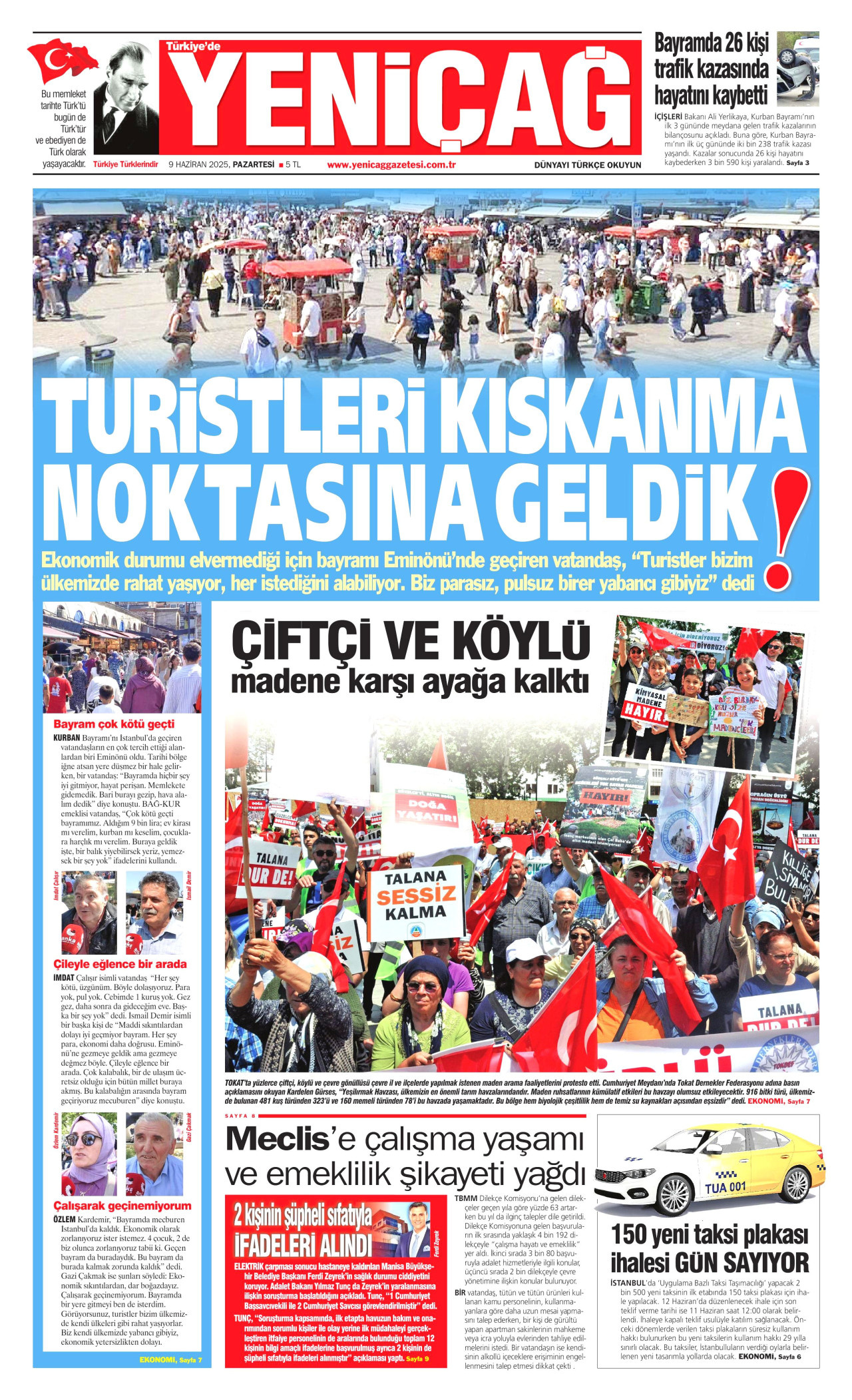 YENİÇAĞ Gazete Manşeti